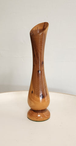 MCM wooden carved vase