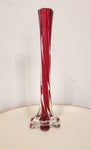 Vintage Murano art glass, ruby red elephant foot vase