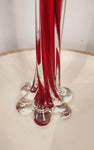 Vintage Murano art glass, ruby red elephant foot vase