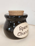 'Spare change' pottery with cork lid