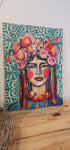 Funky lady canvas art (blue)