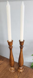 solid wood candlesticks x2