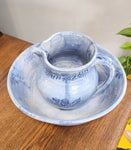 Pottery wash bowl and jug
